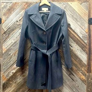 MICHAEL Kors lined wool button down trench coat